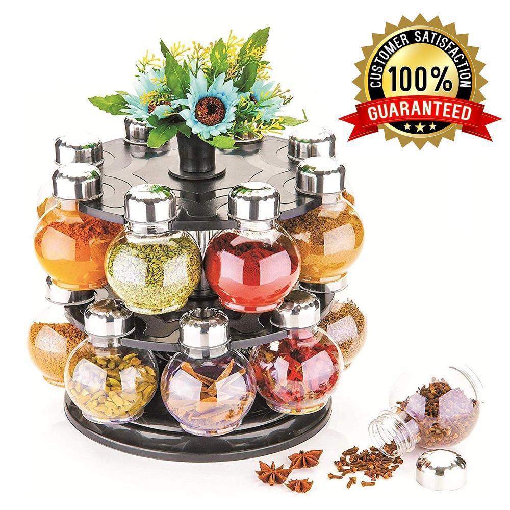 0069 Multipurpose Revolving Plastic Spice Rack Set (16pcs) - SkyShopy 0069 Multipurpose Revolving Plastic Spice Rack Set (16pcs) - SkyShopy
